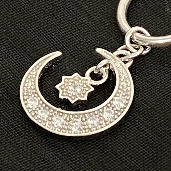 Clip On Moon and Star Belly Button Ring - Picture 3 of 4